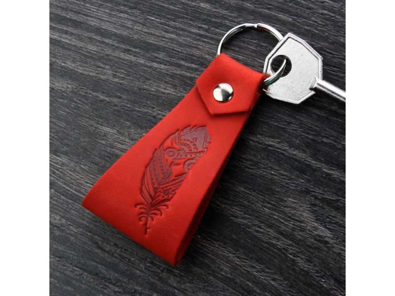 Кожаный брелок Перо, фото 3