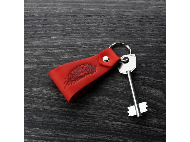 Кожаный брелок Перо, фото 5