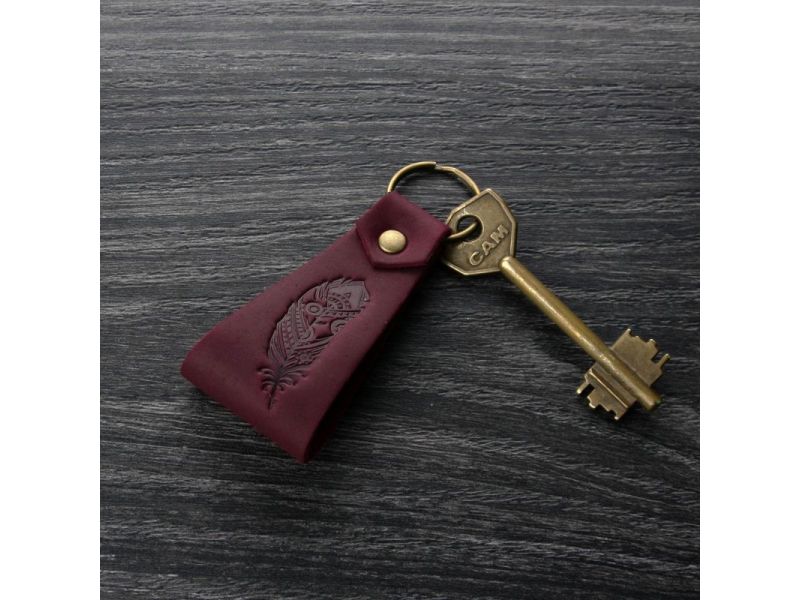 Кожаный брелок Перо, фото 6