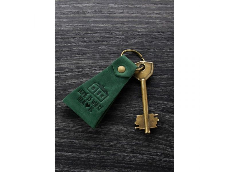 Кожаный брелок Home is where your heart is, фото 1