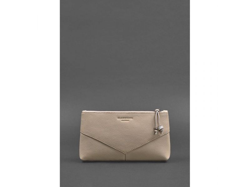 Женская кожаная косметичка 1.0 светло-бежевая, фото 1