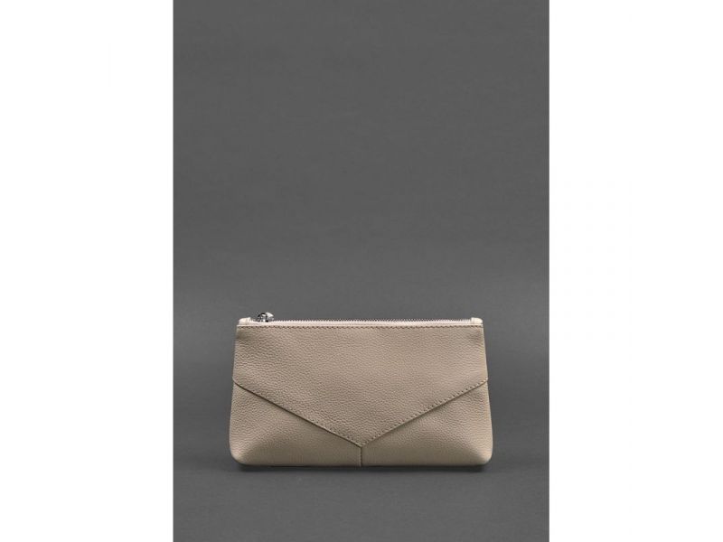 Женская кожаная косметичка 1.0 светло-бежевая, фото 4