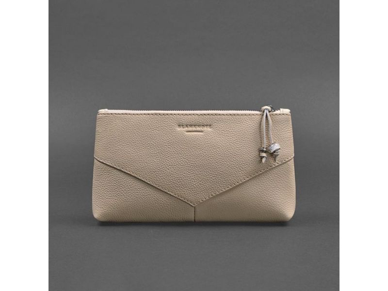 Женская кожаная косметичка 1.0 светло-бежевая, фото 5