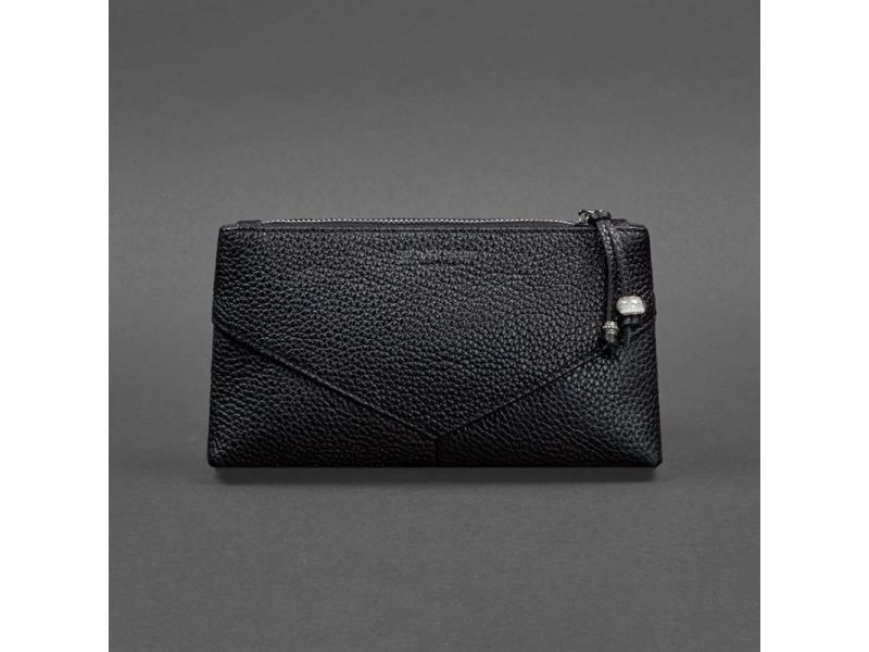 Женская кожаная косметичка 1.0 черная, фото 5