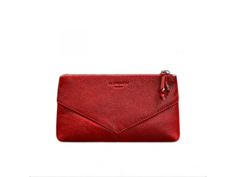 Кожаная женская косметичка 1.0 красная, фото 6