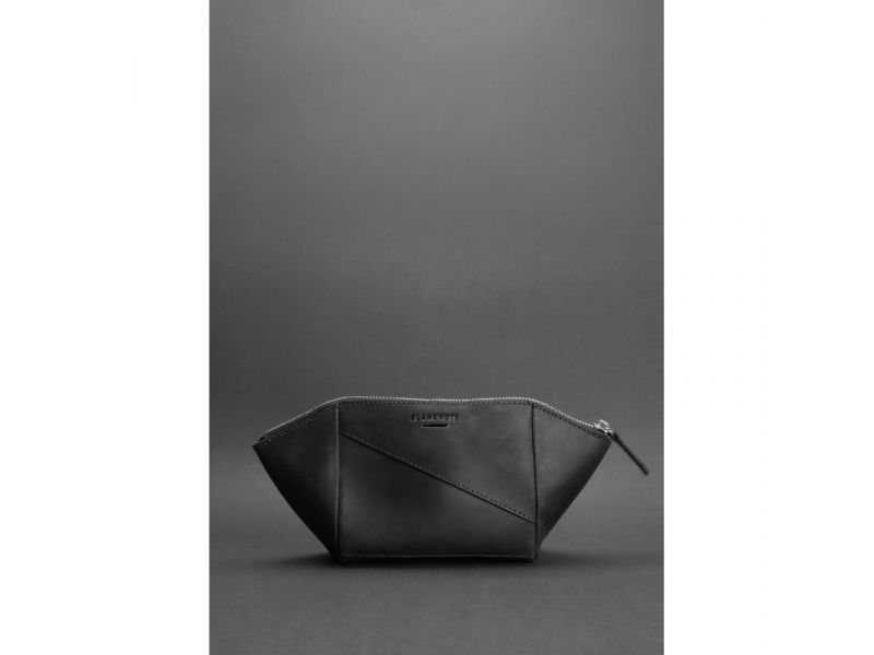 Женская кожаная косметичка 2.0 черная Crazy Horse, фото 2