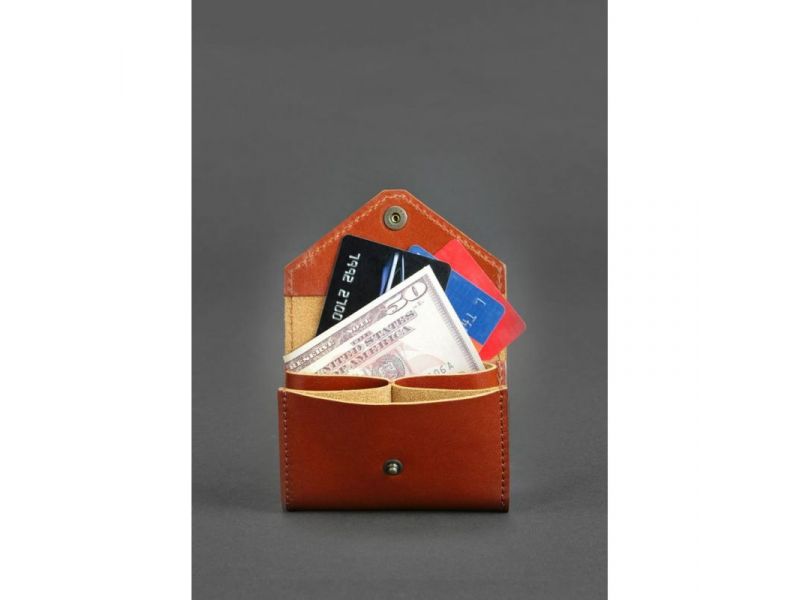 Кожаный кард-кейс 3.0 светло-коричневый с мандалой, фото 3