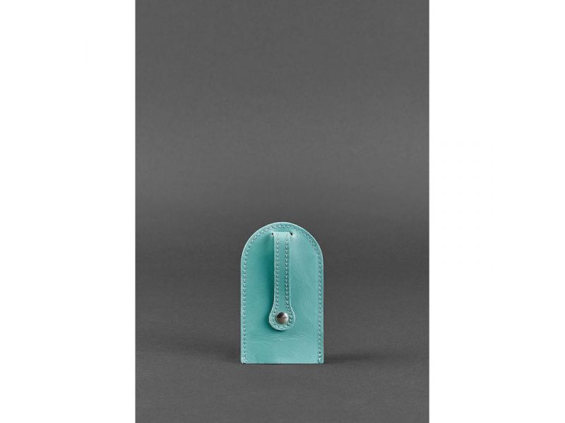 Женская кожаная ключница 2.0 бирюзовая, фото 2