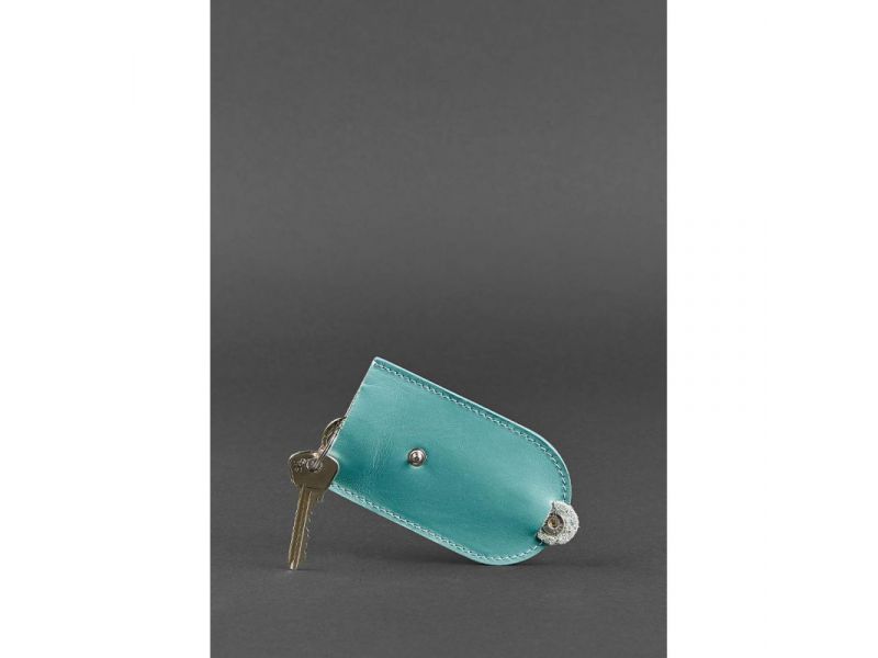 Женская кожаная ключница 2.0 бирюзовая, фото 3