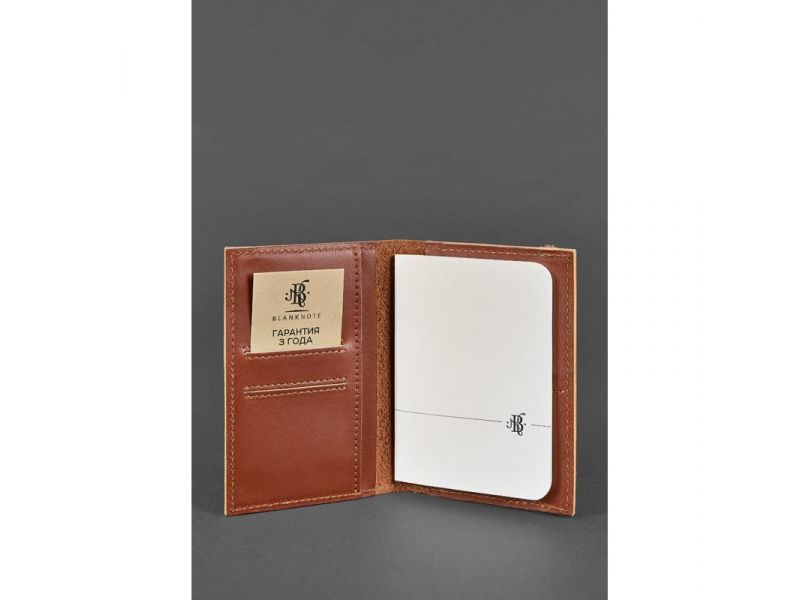 Кожаная обложка для паспорта 2.0 светло-коричневая, фото 2