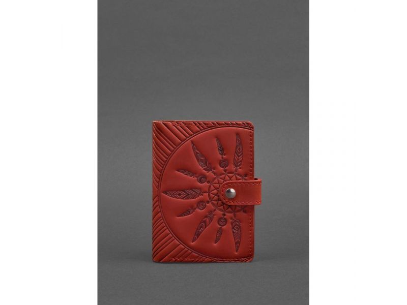 Женская кожаная обложка для паспорта коралловая 3.0 Инди, фото 1