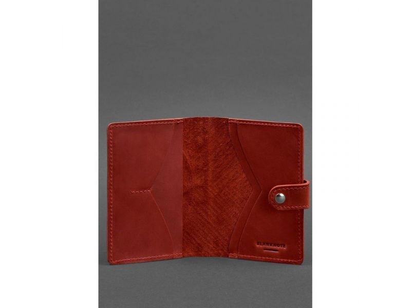 Женская кожаная обложка для паспорта коралловая 3.0 Инди, фото 3