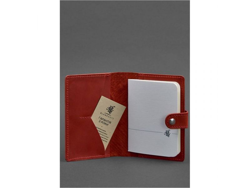 Женская кожаная обложка для паспорта коралловая 3.0 Инди, фото 2