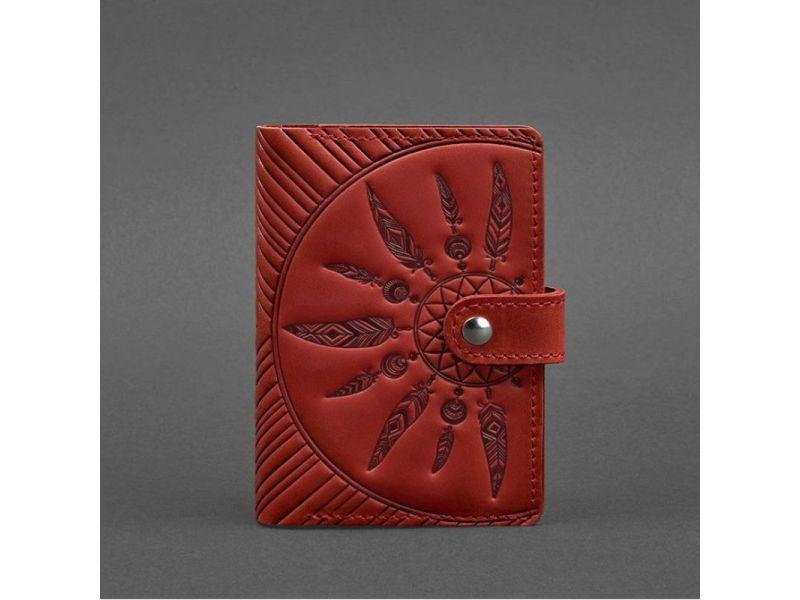 Женская кожаная обложка для паспорта коралловая 3.0 Инди, фото 5