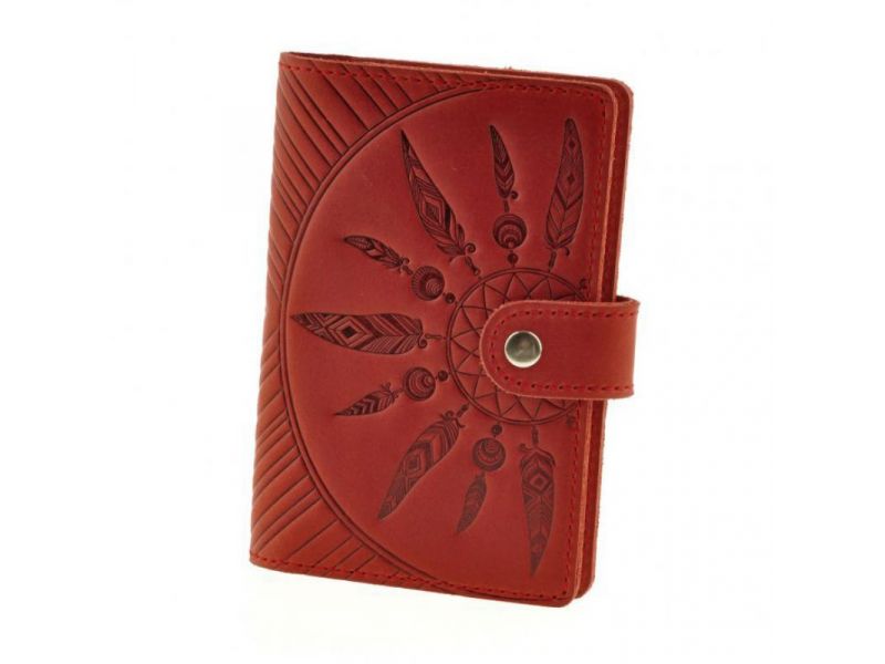 Женская кожаная обложка для паспорта коралловая 3.0 Инди, фото 6