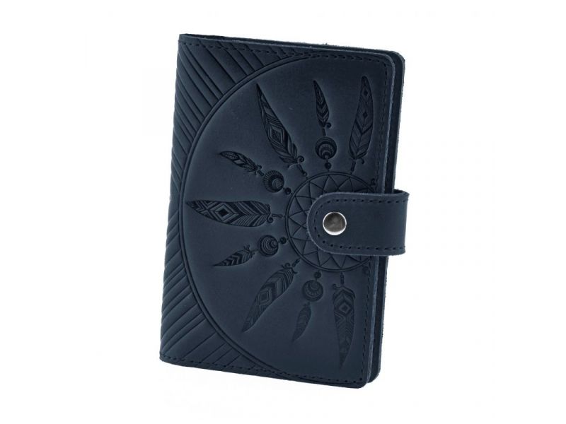 Женская кожаная обложка для паспорта 3.0 Инди синяя, фото 6