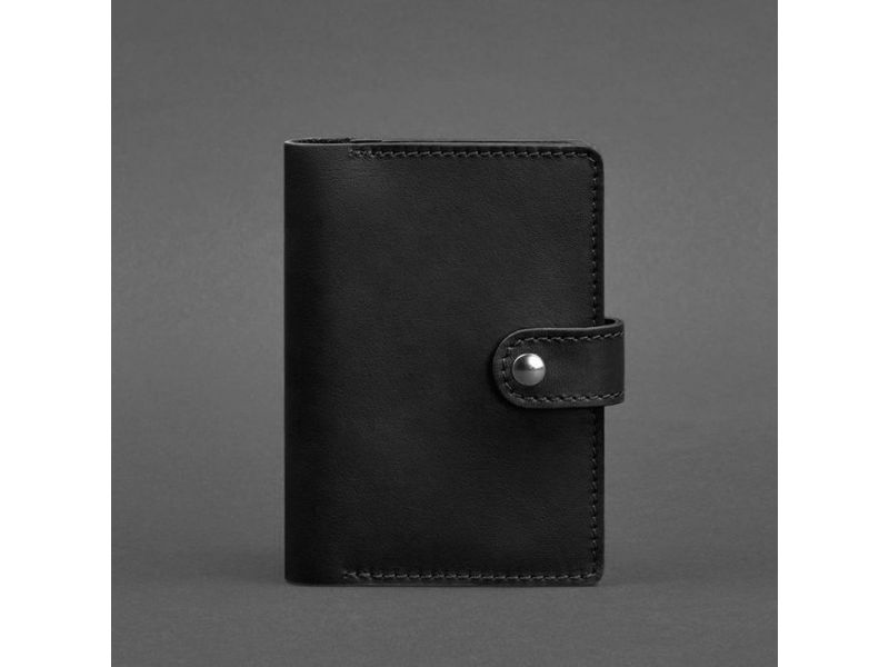 Кожаная обложка для паспорта 3.0 черная, фото 5