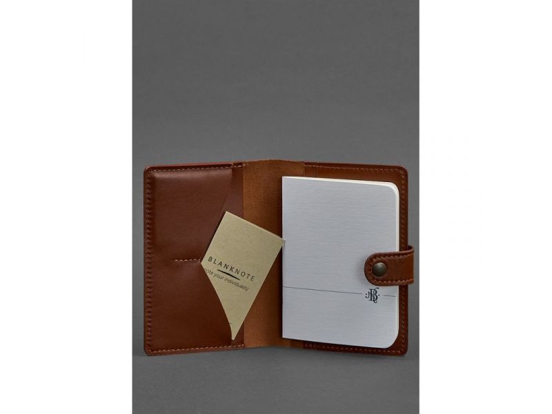 Кожаная обложка для паспорта 3.0 светло-коричневая, фото 3