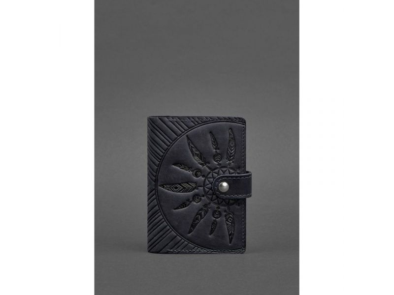 Женская кожаная обложка для паспорта 3.0 Инди синяя, фото 1