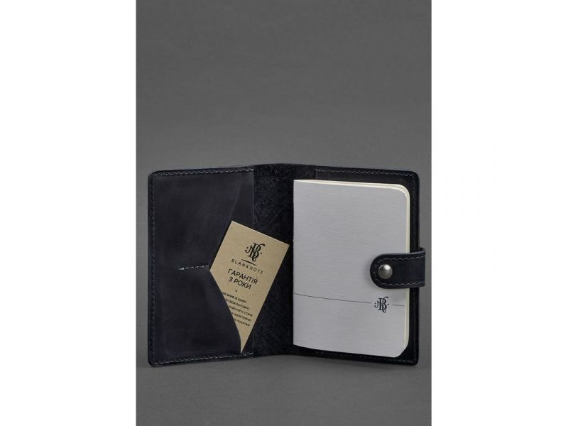 Женская кожаная обложка для паспорта 3.0 Инди синяя, фото 3