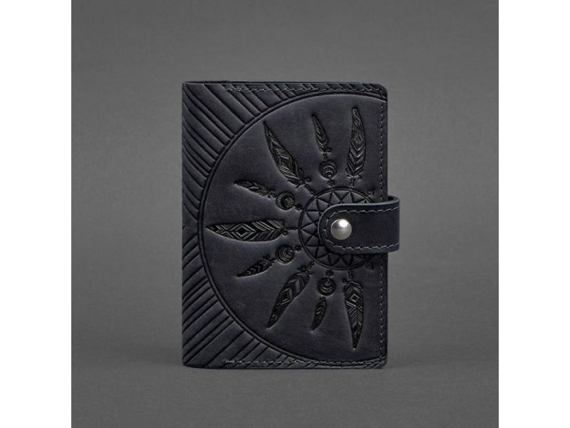 Женская кожаная обложка для паспорта 3.0 Инди синяя, фото 5