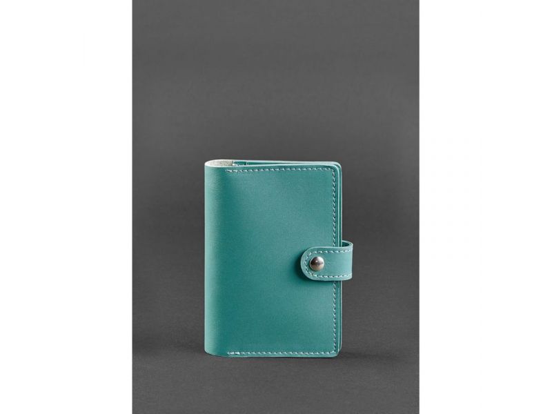 Кожаная обложка для паспорта 3.0 бирюзовая, фото 1