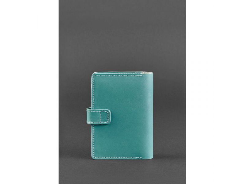 Кожаная обложка для паспорта 3.0 бирюзовая, фото 4