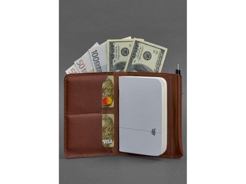 Кожаное портмоне 2.0 светло-коричневое, фото 3