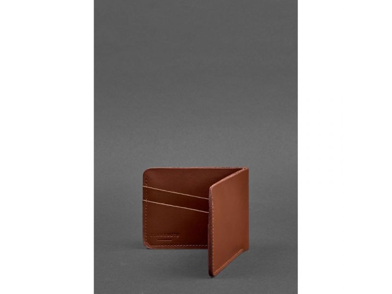 Мужское кожаное портмоне 4.1 (4 кармана) светло-коричневое, фото 3