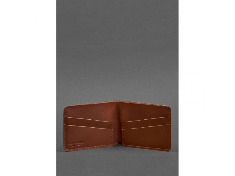 Мужское кожаное портмоне 4.1 (4 кармана) светло-коричневое, фото 4