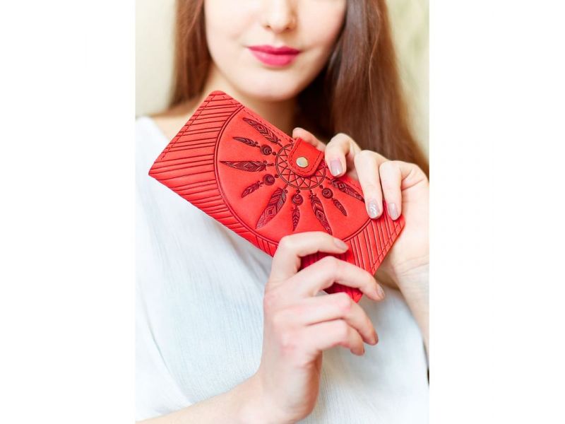 Кожаное женское портмоне 7.0 Инди Коралловый, фото 1