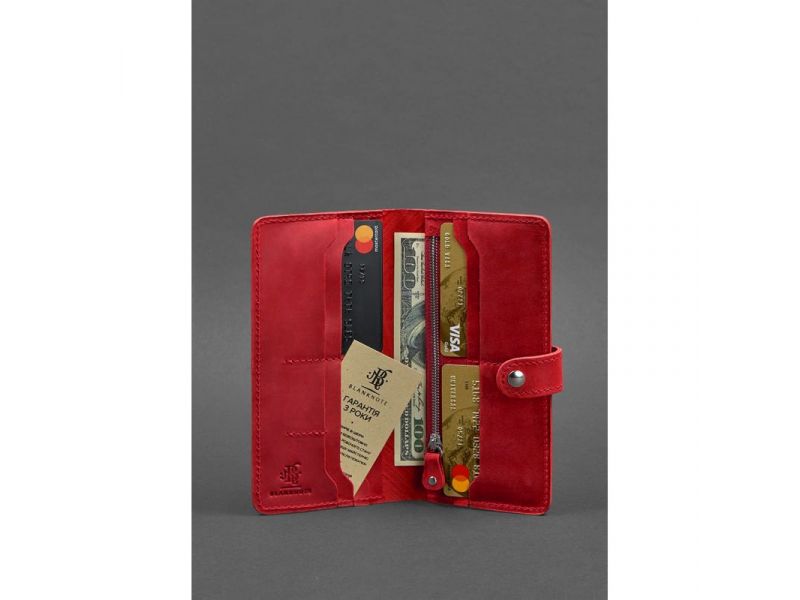 Кожаное женское портмоне 7.0 Инди Коралловый, фото 3