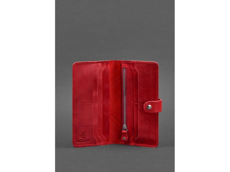 Кожаное женское портмоне 7.0 Инди Коралловый, фото 4