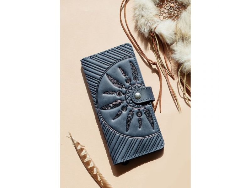 Кожаное женское портмоне 7.0 Инди Синий, фото 1