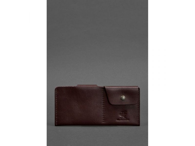 Кожаное портмоне-купюрник 8.0 бордовое, фото 3