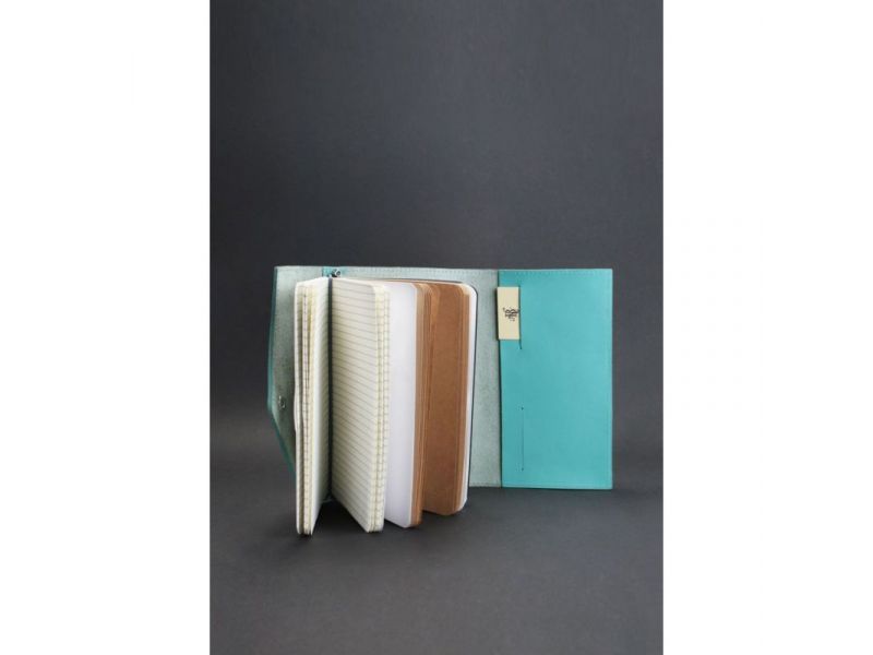 Женский кожаный блокнот (Софт-бук) 2.0 бирюзовый, фото 2