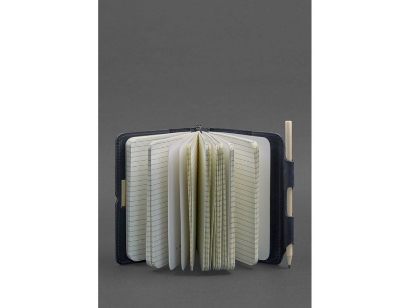 Кожаный блокнот (Софт-бук) 3.0 синий, фото 2