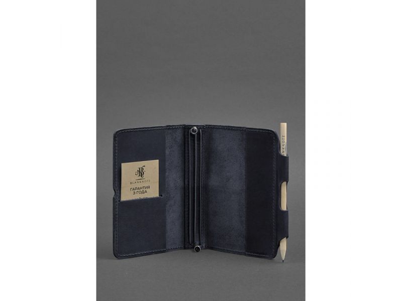 Кожаный блокнот (Софт-бук) 3.0 синий, фото 3