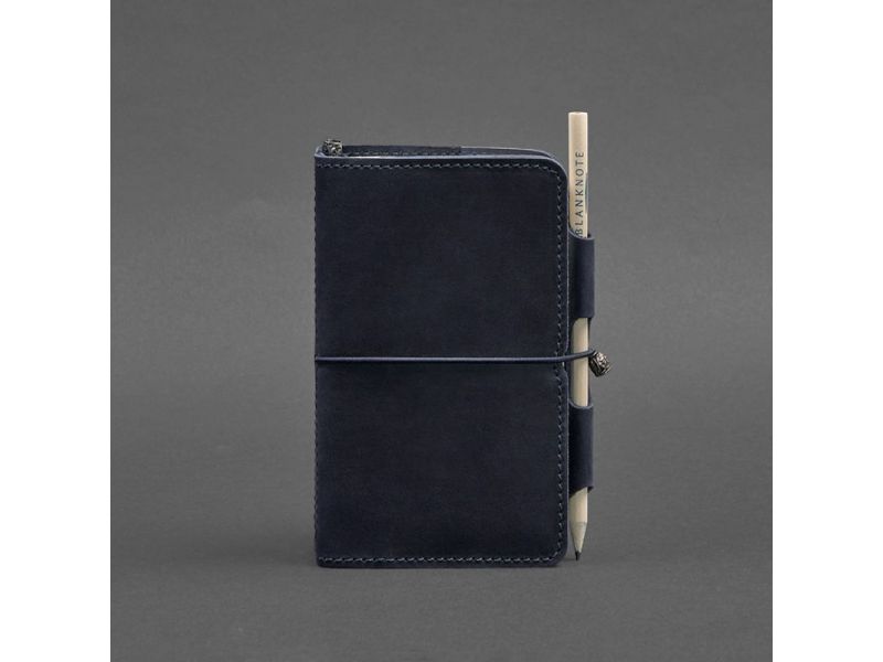 Кожаный блокнот (Софт-бук) 3.0 синий, фото 5