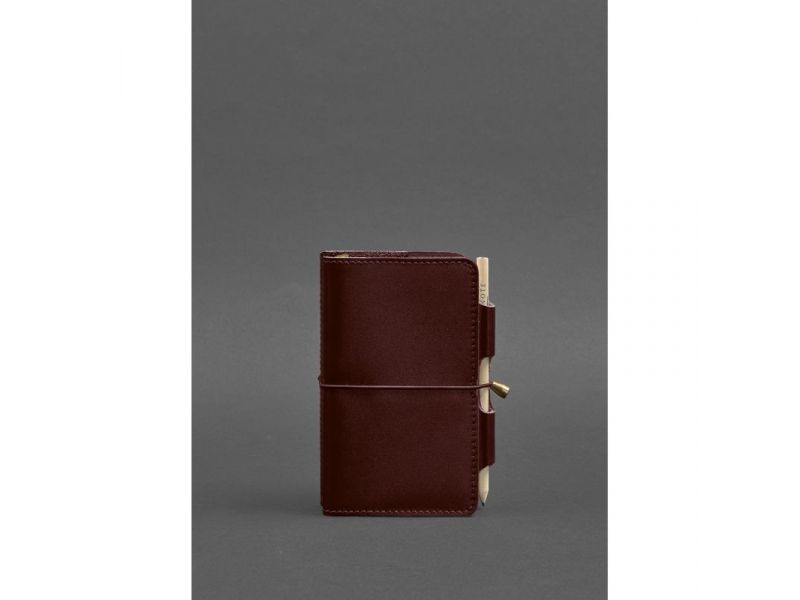 Кожаный блокнот (Софт-бук) 3.0 бордовый, фото 1