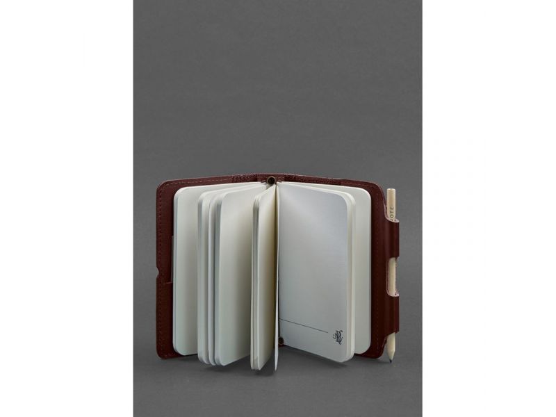 Кожаный блокнот (Софт-бук) 3.0 бордовый, фото 2