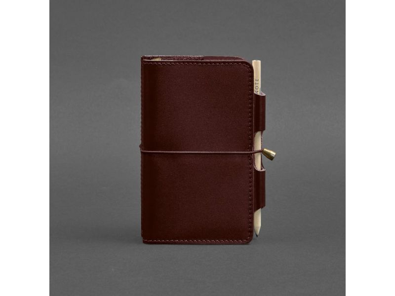 Кожаный блокнот (Софт-бук) 3.0 бордовый, фото 5
