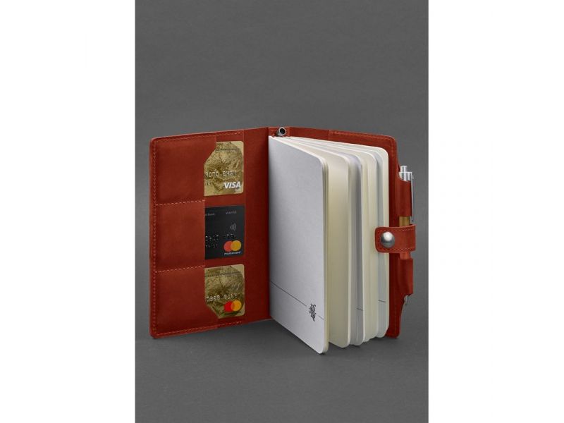 Женский кожаный блокнот (Софт-бук) 4.0 коралловый, фото 3