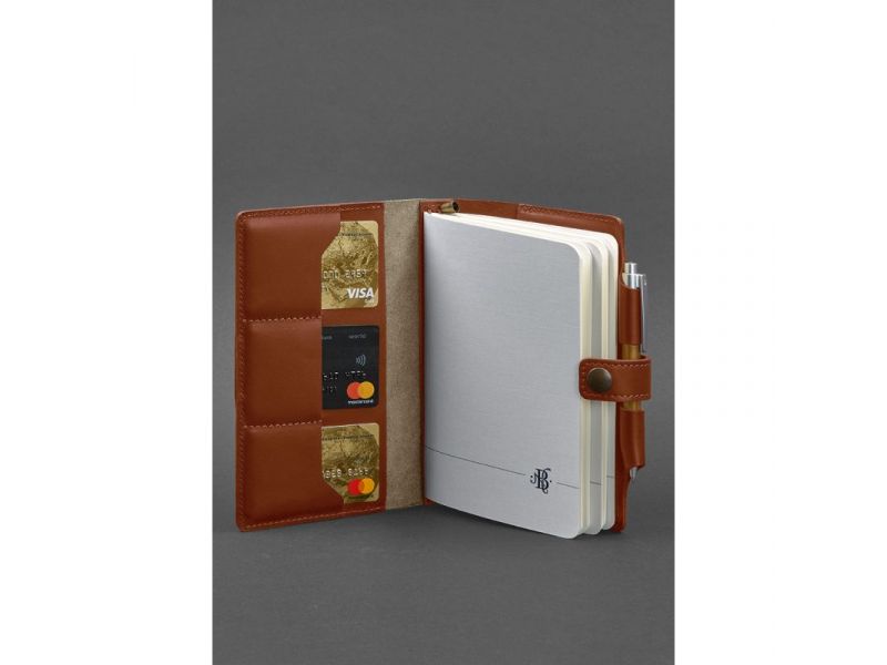 Кожаный блокнот (Софт-бук) 4.0 светло-коричневый, фото 3