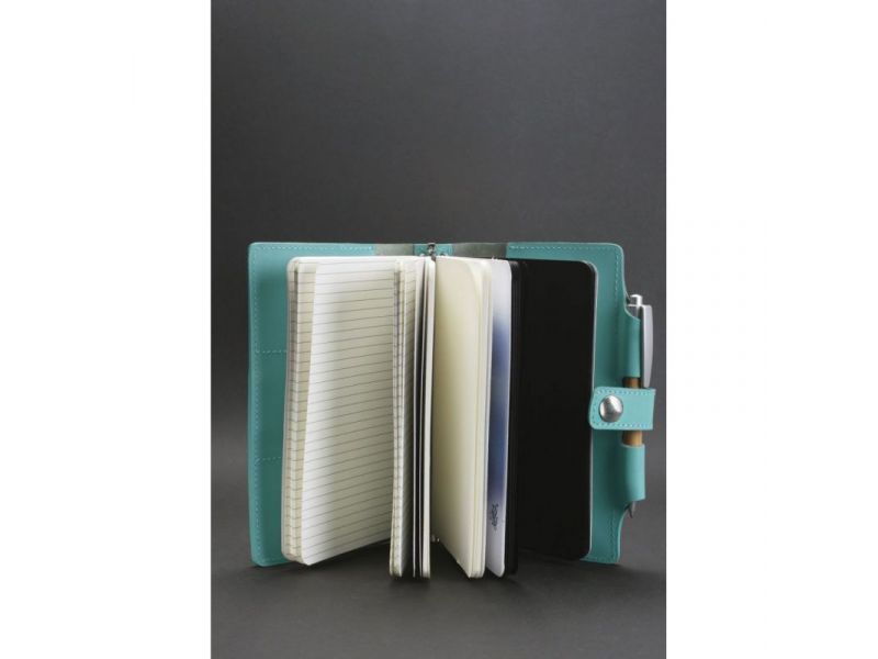 Женский кожаный блокнот (Софт-бук) 4.0 бирюзовый, фото 2