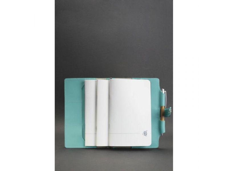 Женский кожаный блокнот (Софт-бук) 4.0 бирюзовый, фото 3