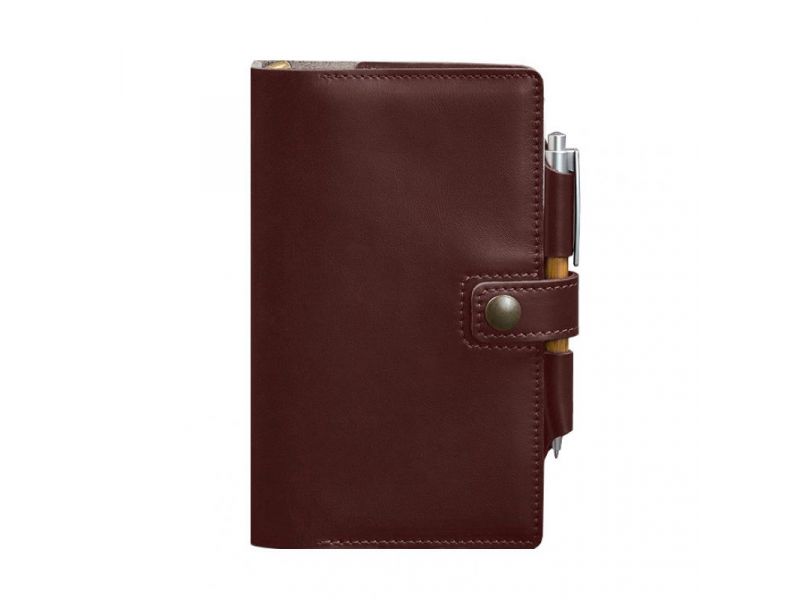 Кожаный блокнот (Софт-бук) 4.0 бордовый, фото 8