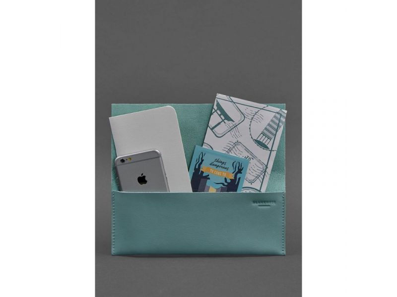 Кожаный женский тревел-кейс Voyager 1.0 бирюзовый, фото 2