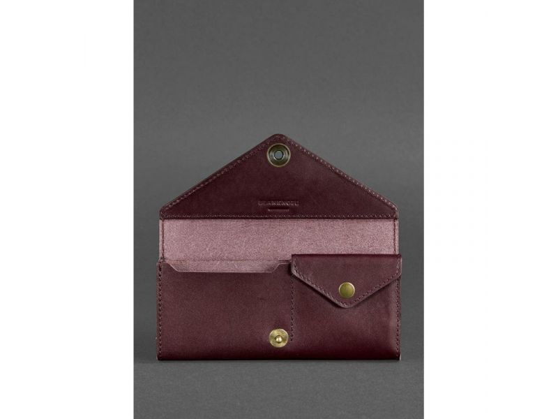 Женский кожаный кошелек Керри 1.0 бордовый краст, фото 4