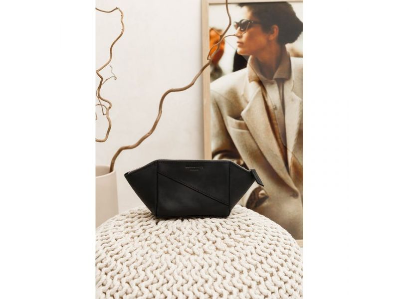 Женская кожаная косметичка 2.0 черная Crazy Horse, фото 1